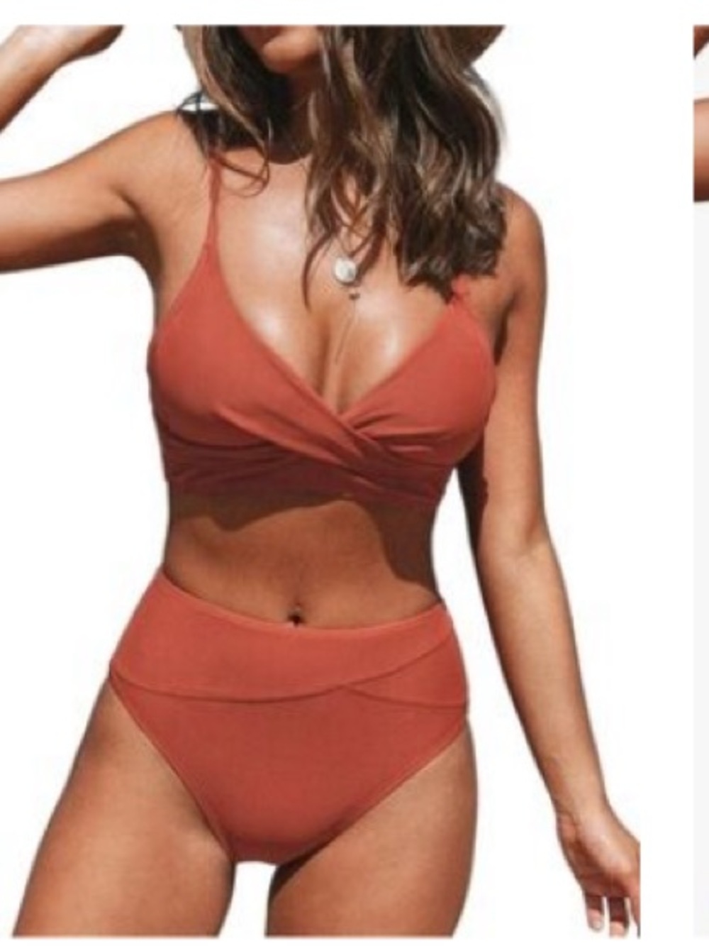 Rust orange High-Waist Bikini Set from Cupshe size XL